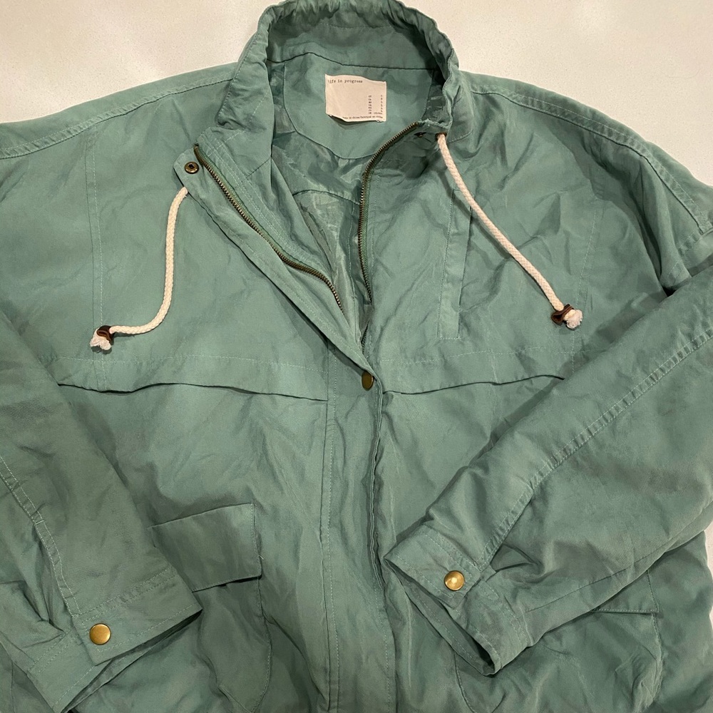 Teal windbreaker